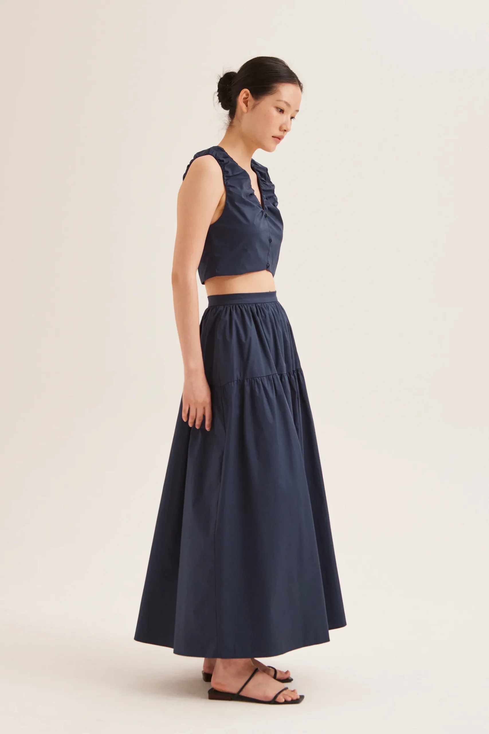 Cotton Gathered Crop Top