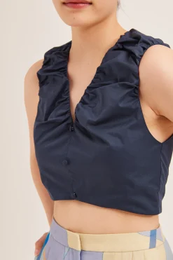 Cotton Gathered Crop Top