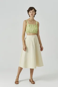 Cotton Gathered Crop Top