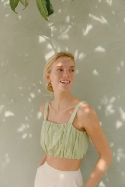 Cotton Gathered Crop Top