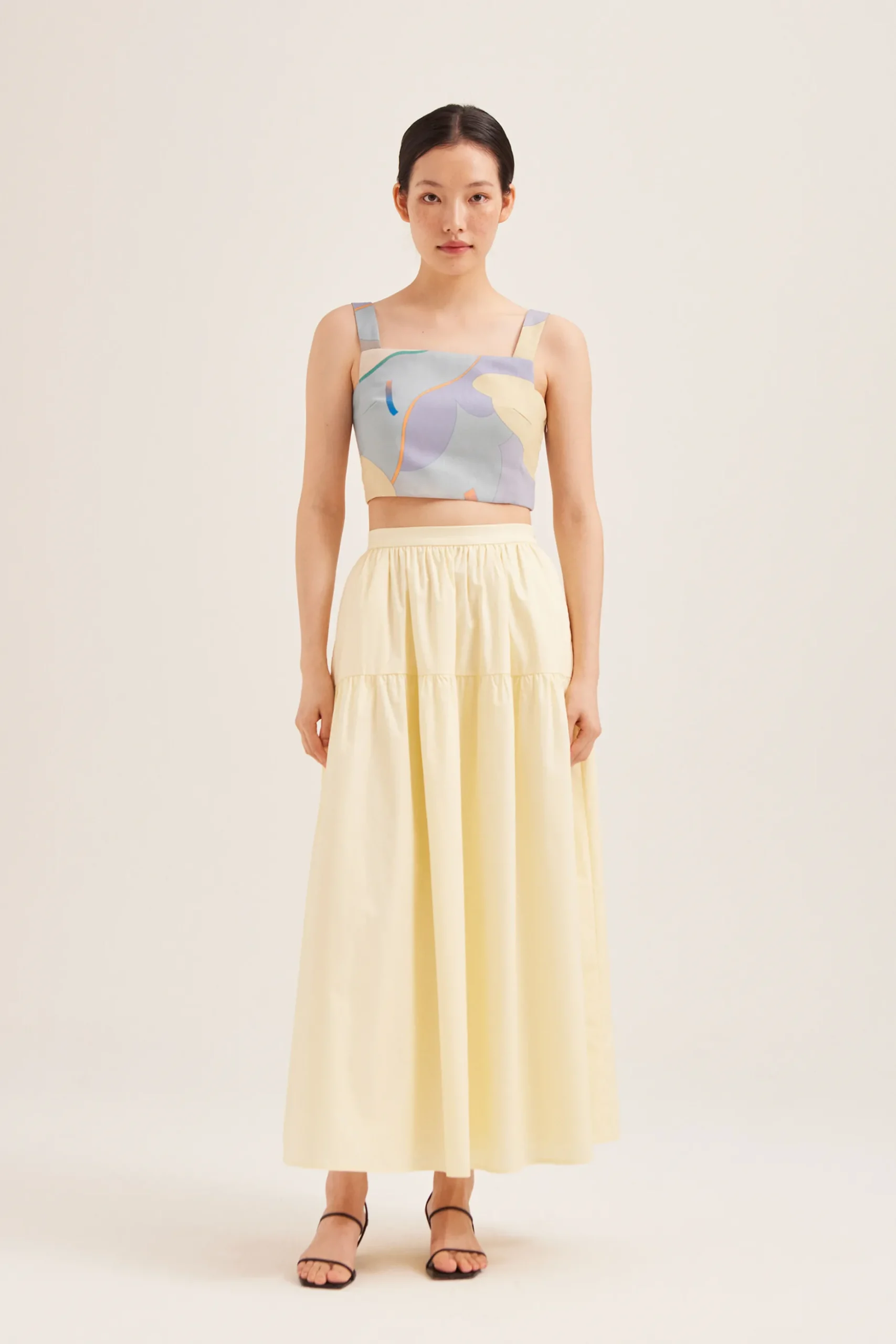 Cotton Gathered Maxi Skirt