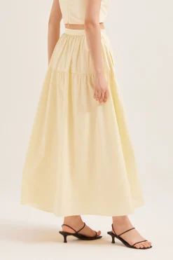 Cotton Gathered Maxi Skirt