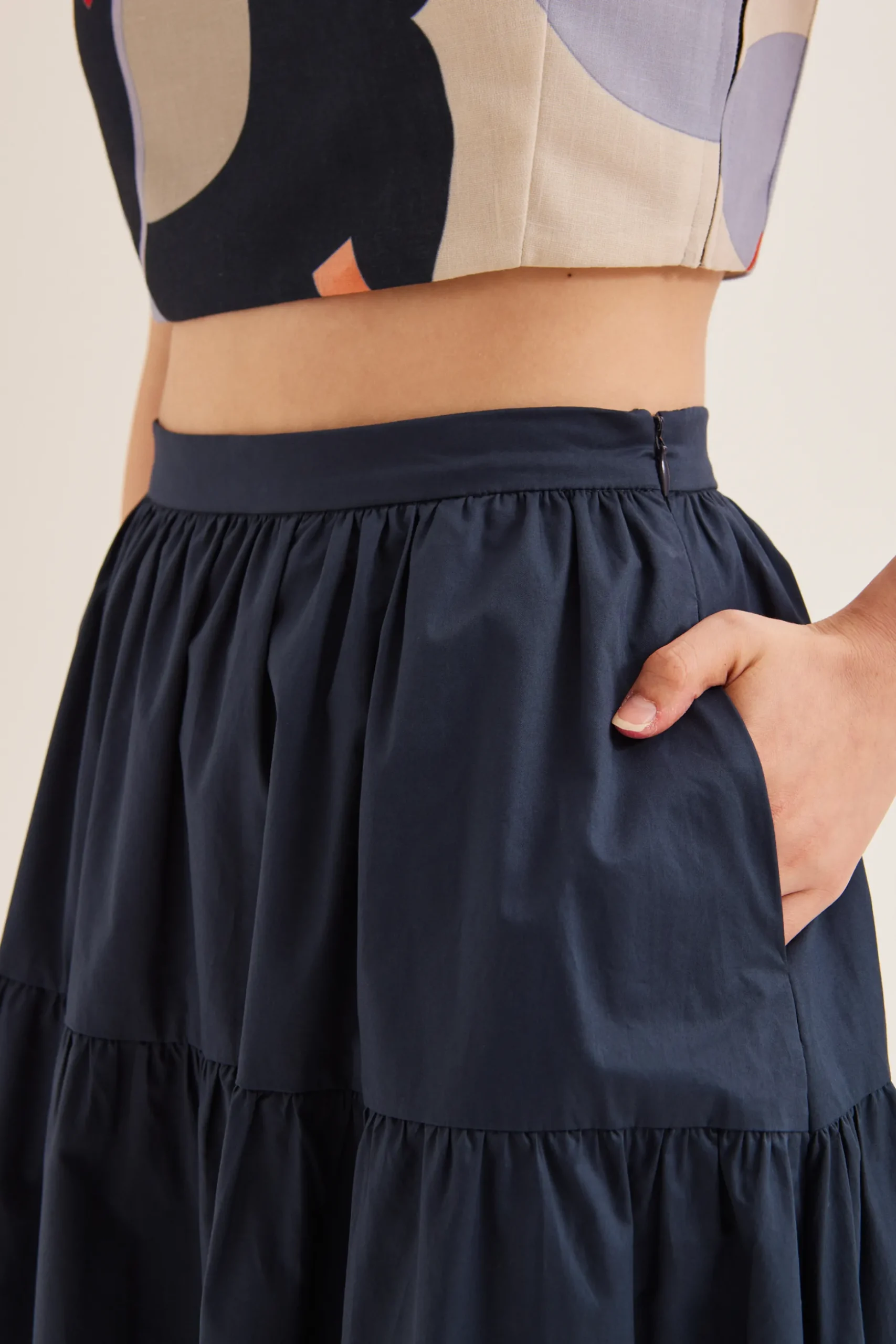 Cotton Gathered Maxi Skirt
