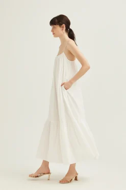 Cotton Gathered Maxi Tent Dress