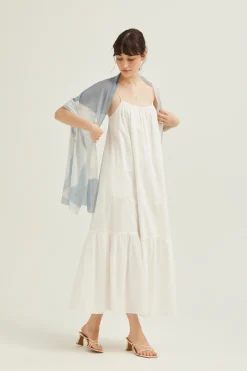 Cotton Gathered Maxi Tent Dress