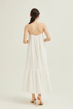 Cotton Gathered Maxi Tent Dress