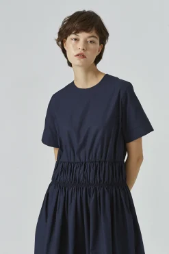 Cotton Gathered Seam Dress