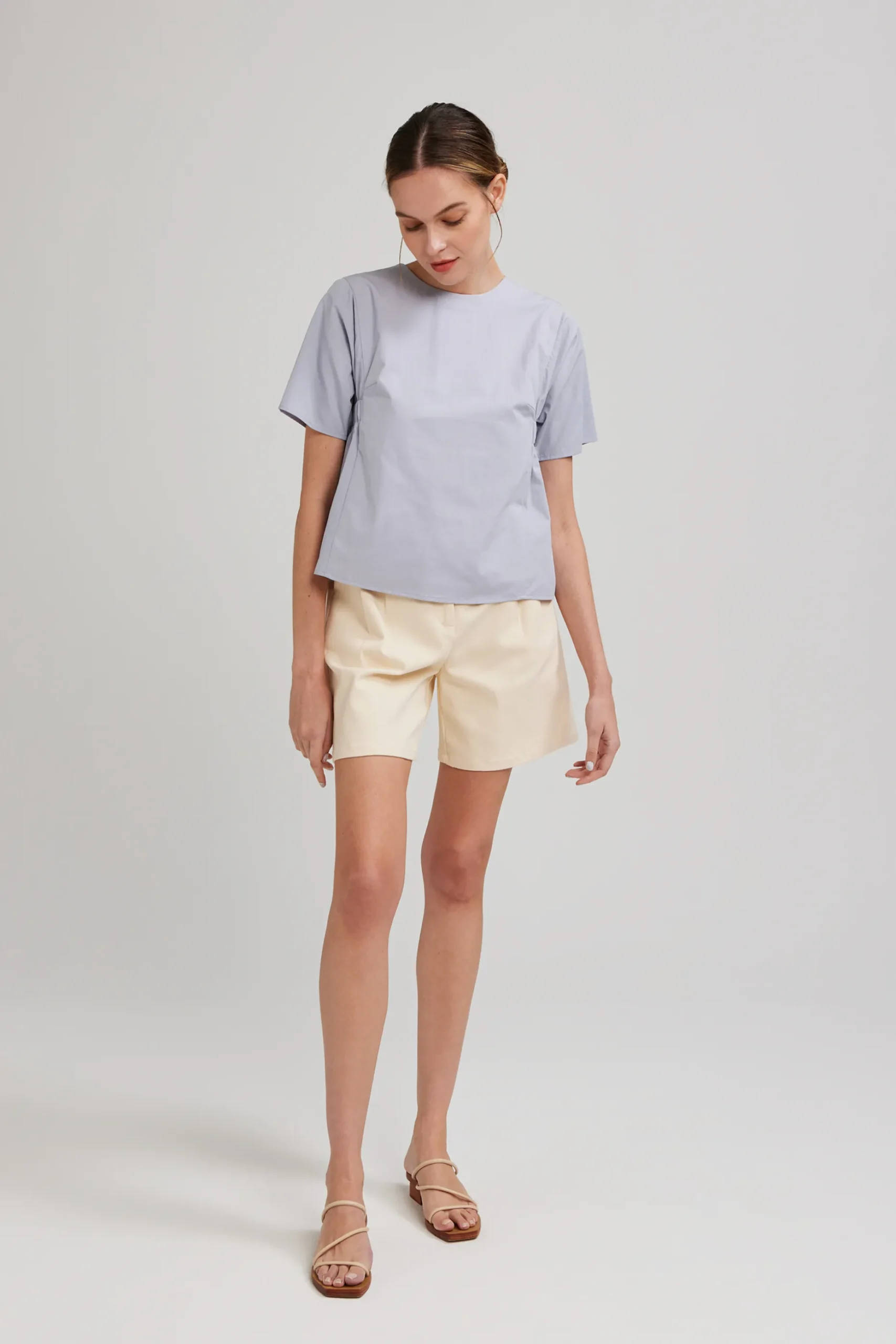 Cotton Gathered Shift Top