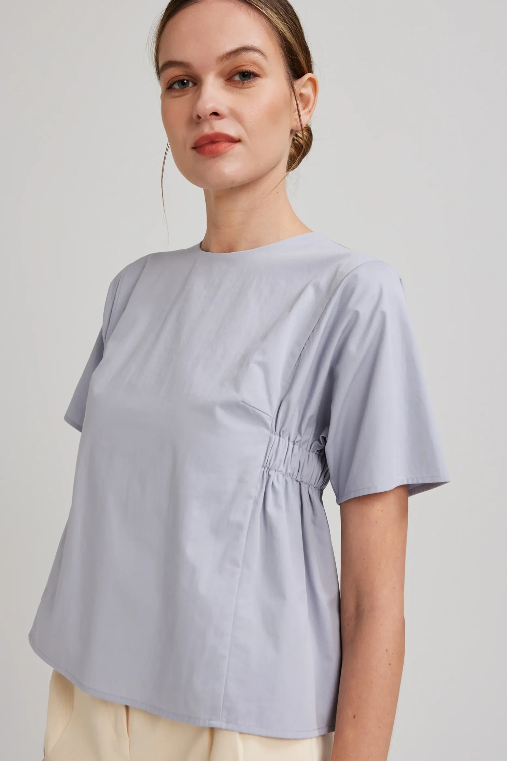 Cotton Gathered Shift Top