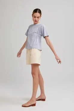 Cotton Gathered Shift Top