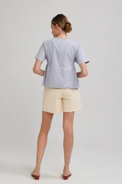 Cotton Gathered Shift Top