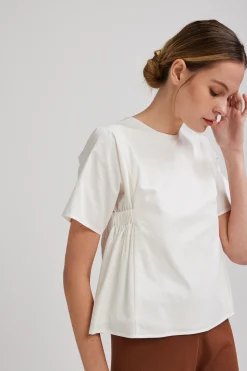 Cotton Gathered Shift Top