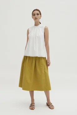 Cotton Gathered Shift Top