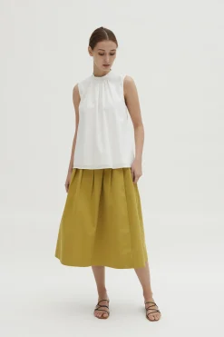 Cotton Gathered Shift Top