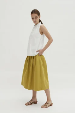 Cotton Gathered Shift Top