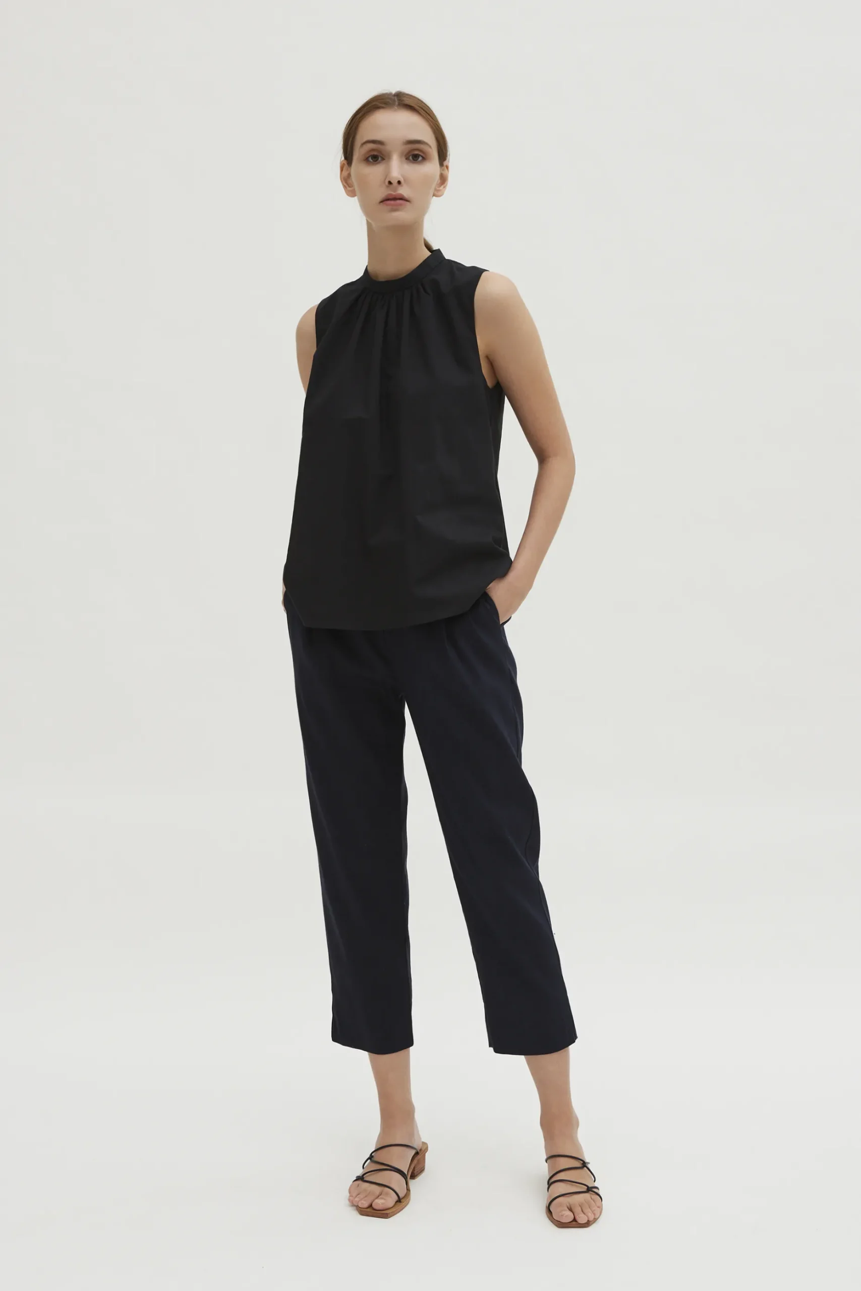 Cotton Gathered Shift Top