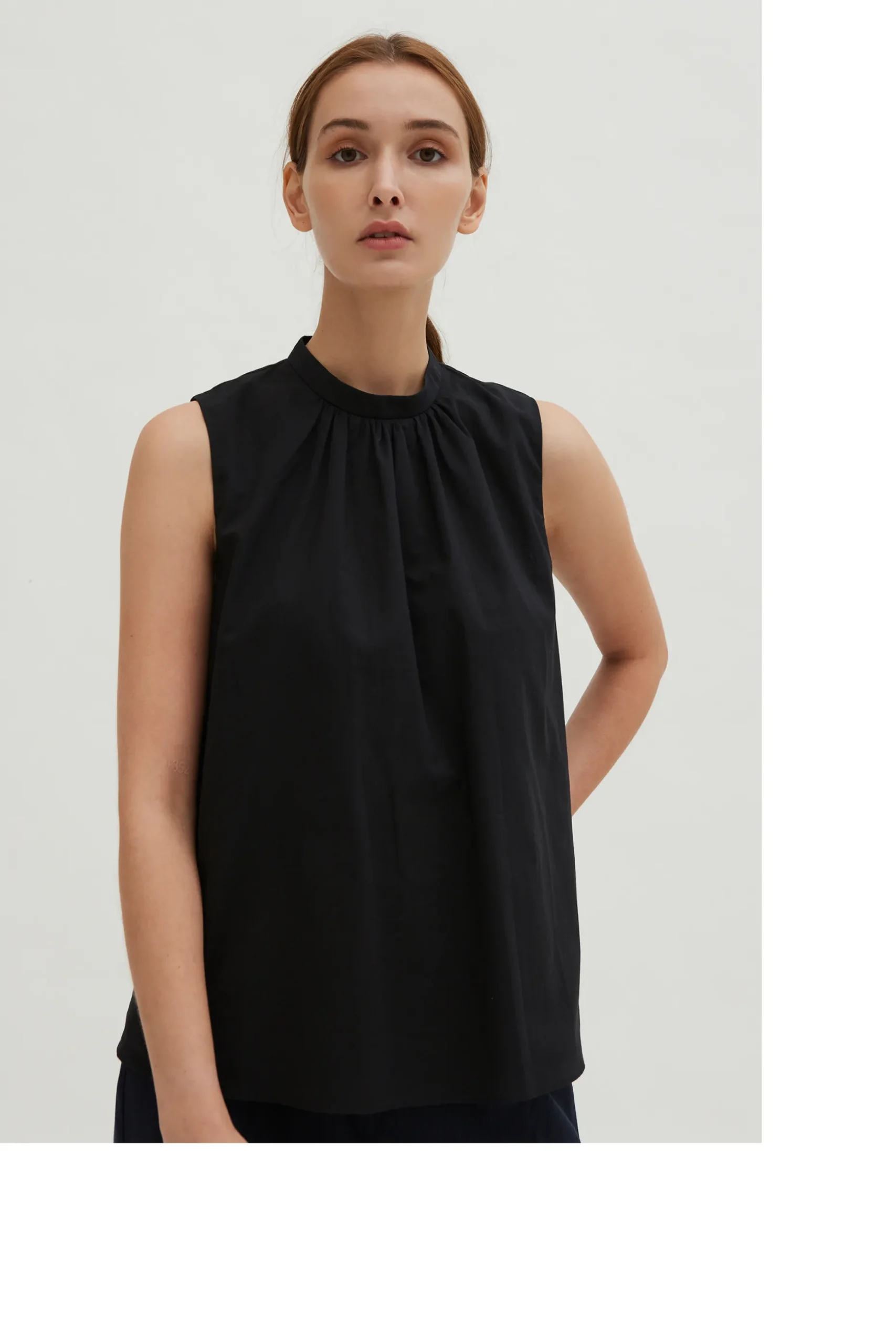 Cotton Gathered Shift Top
