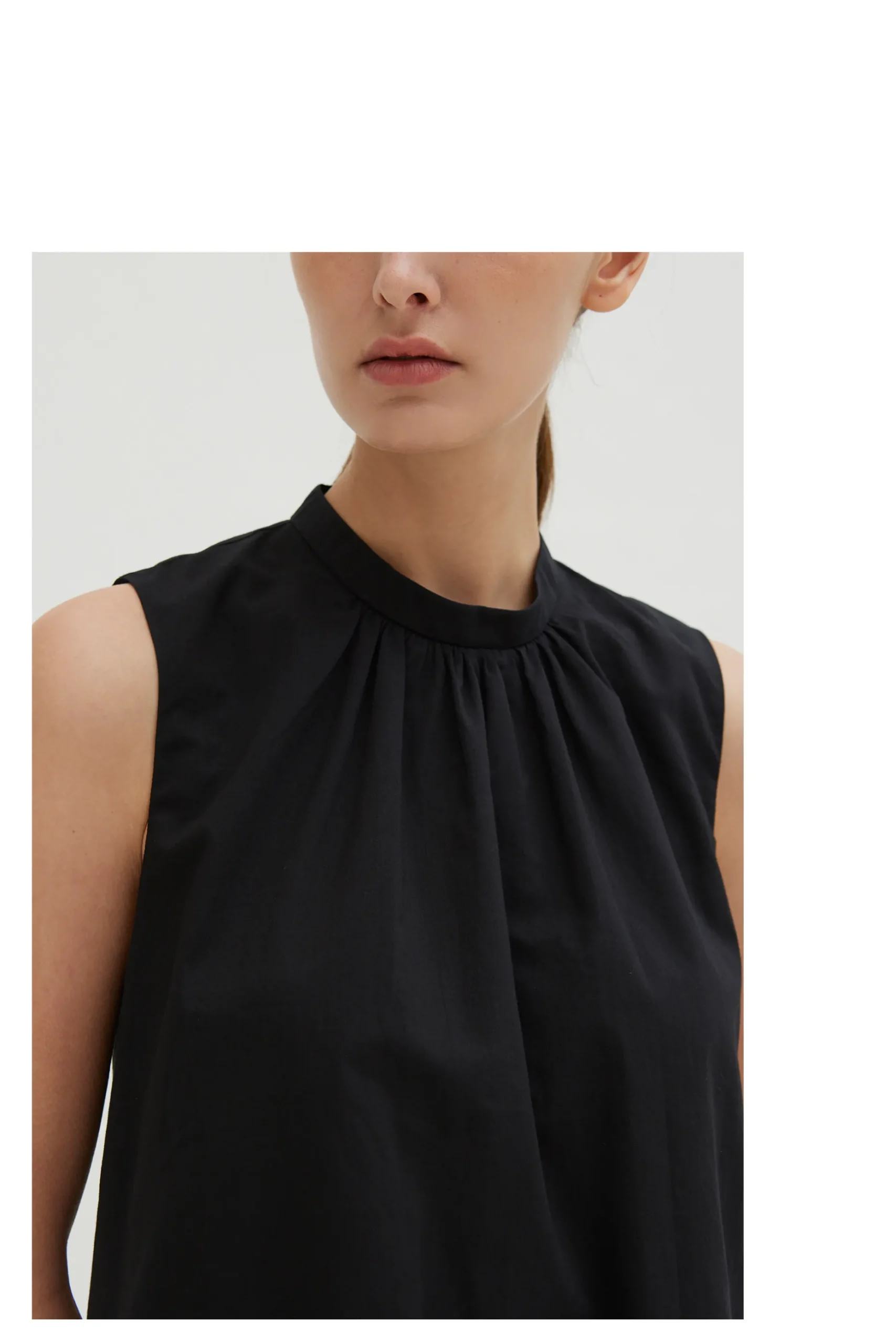 Cotton Gathered Shift Top