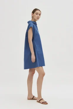 Cotton Gathered Shirt Dress