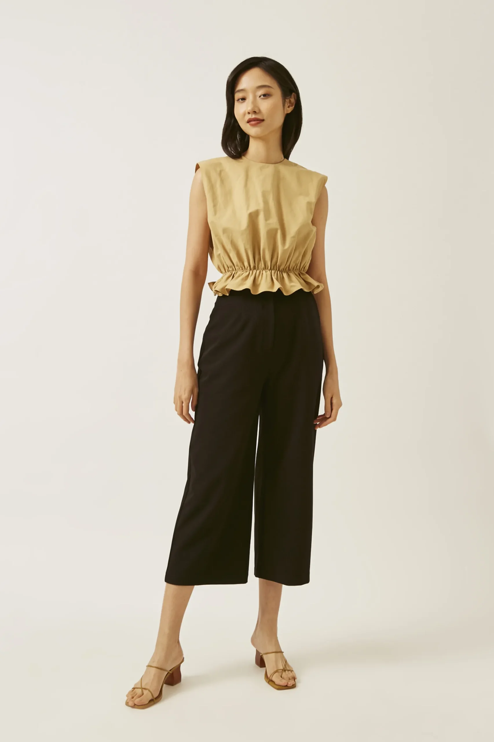 Cotton Gathered Two-Way Top