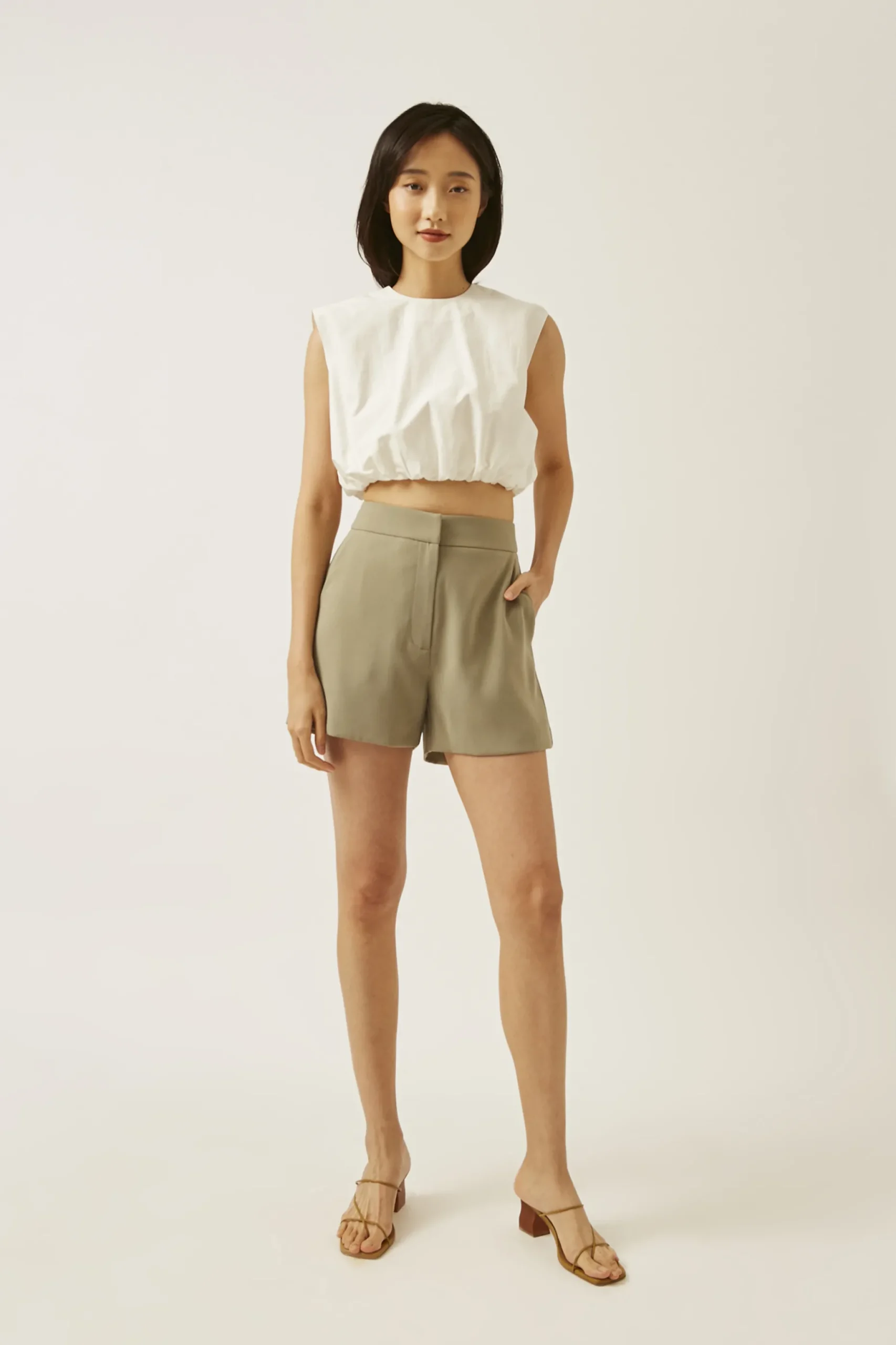 Cotton Gathered Two-Way Top