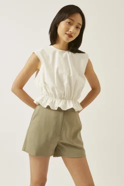 Cotton Gathered Two-Way Top