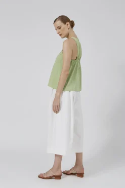 Cotton Gathered-Back Shift Top