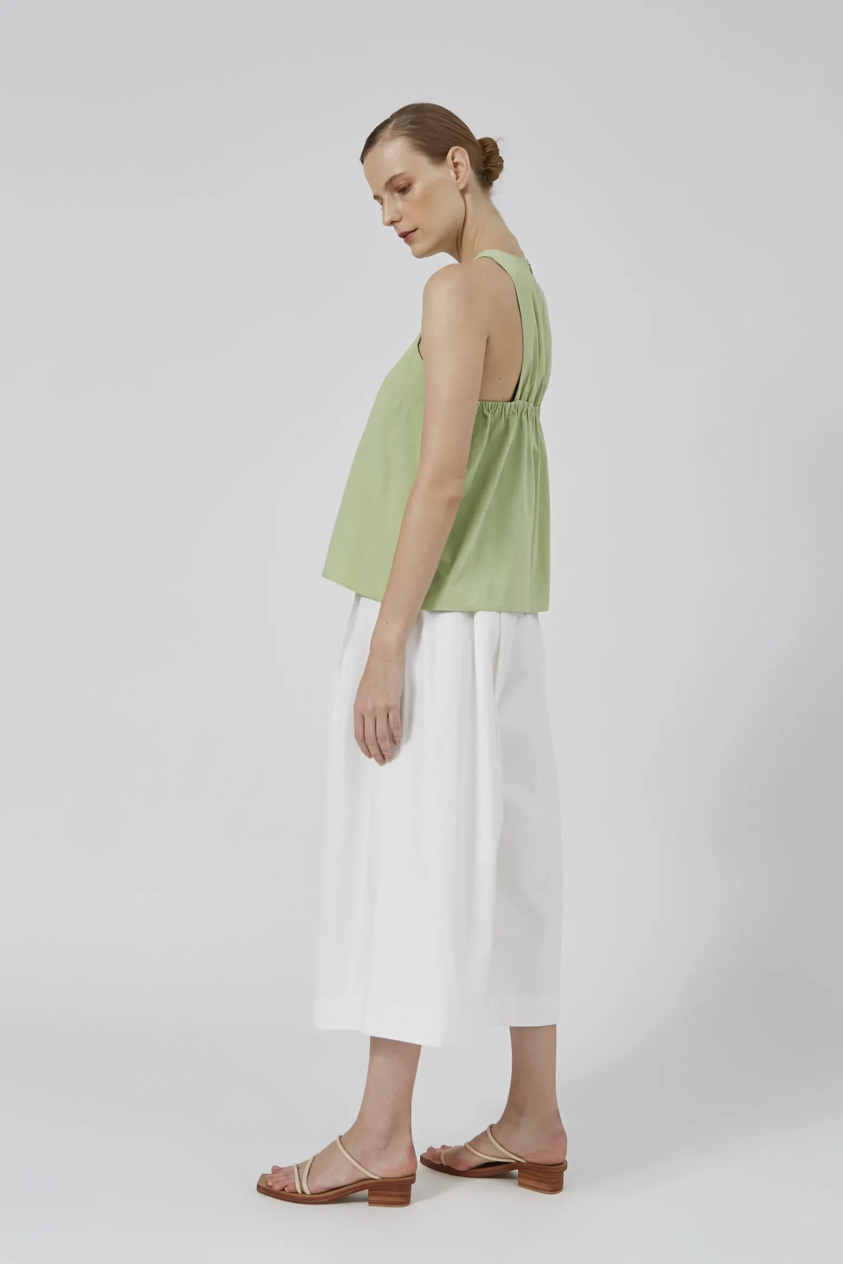 Cotton Gathered-Back Shift Top