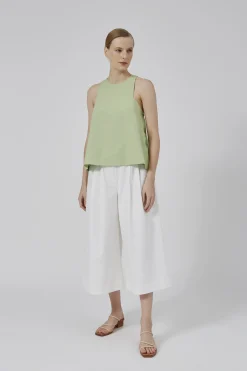 Cotton Gathered-Back Shift Top
