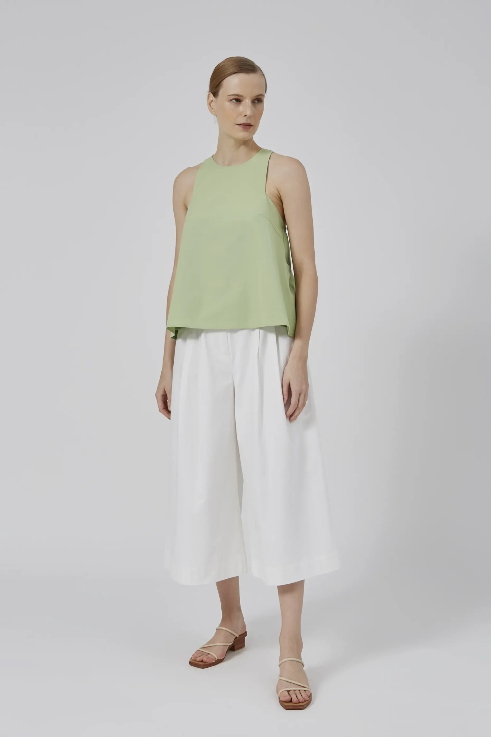Cotton Gathered-Back Shift Top