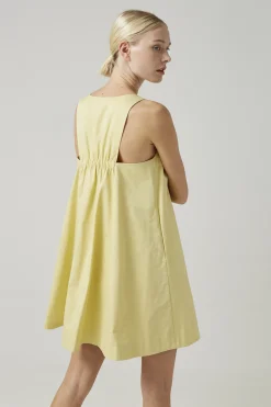 Cotton Gathered-Back Shift Dress