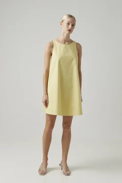 Cotton Gathered-Back Shift Dress