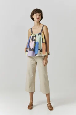 Cotton Straight-Leg Pants