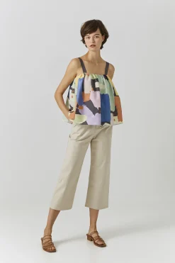 Cotton Straight-Leg Pants