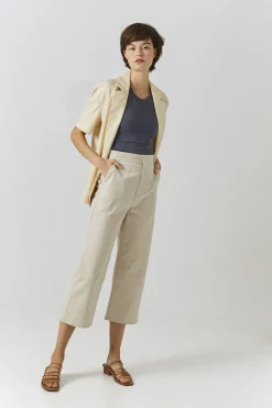 Cotton Straight-Leg Pants