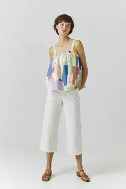 Cotton Straight-Leg Pants