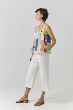 Cotton Straight-Leg Pants