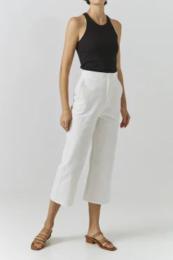 Cotton Straight-Leg Pants