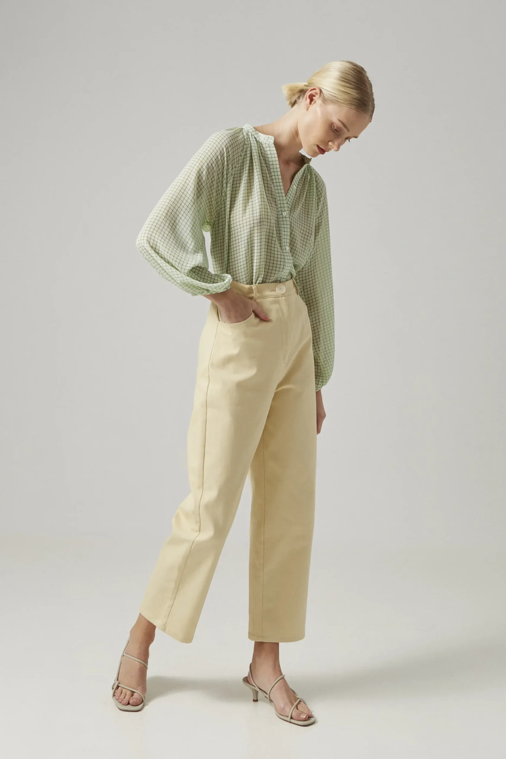 Cotton Stretch Full-Length Pants