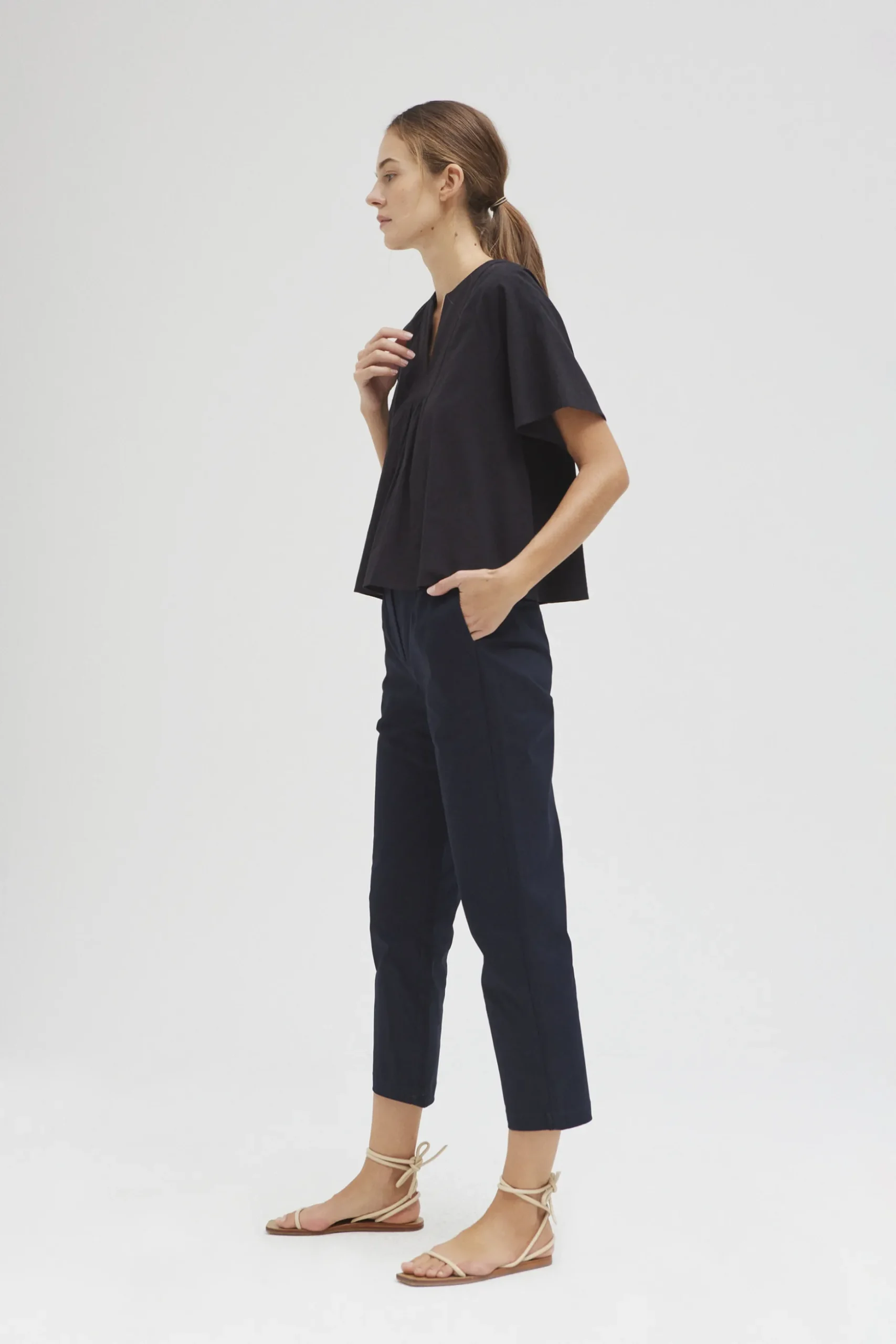 Cotton Tapered Pants