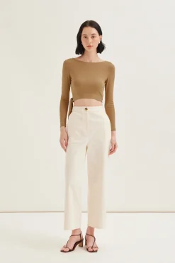 Cotton Twill Full-Length Pants