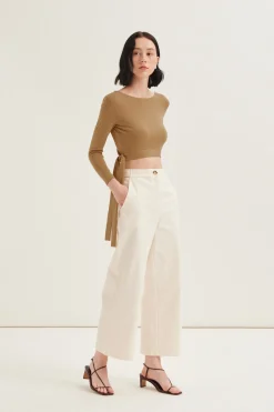 Cotton Twill Full-Length Pants