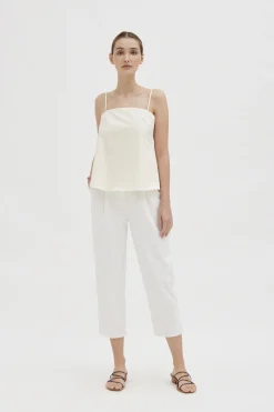 Cotton Twill Tapered Pants