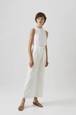 Crepe High-Waisted Longline Pants