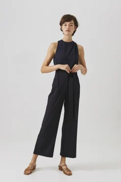 Crepe High-Waisted Longline Pants
