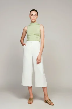 Crepe High-Waisted Pants