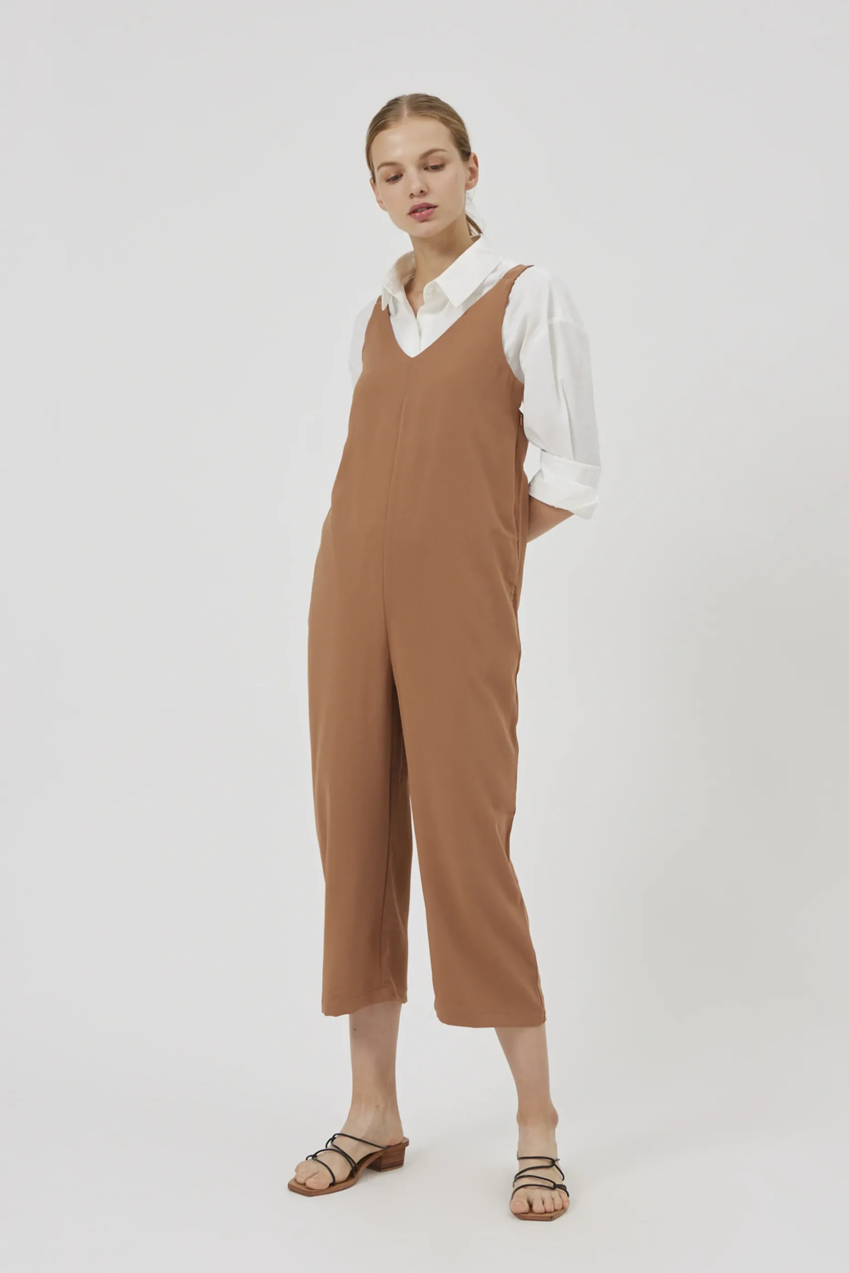 Crepe V-Neck Jumpsuit