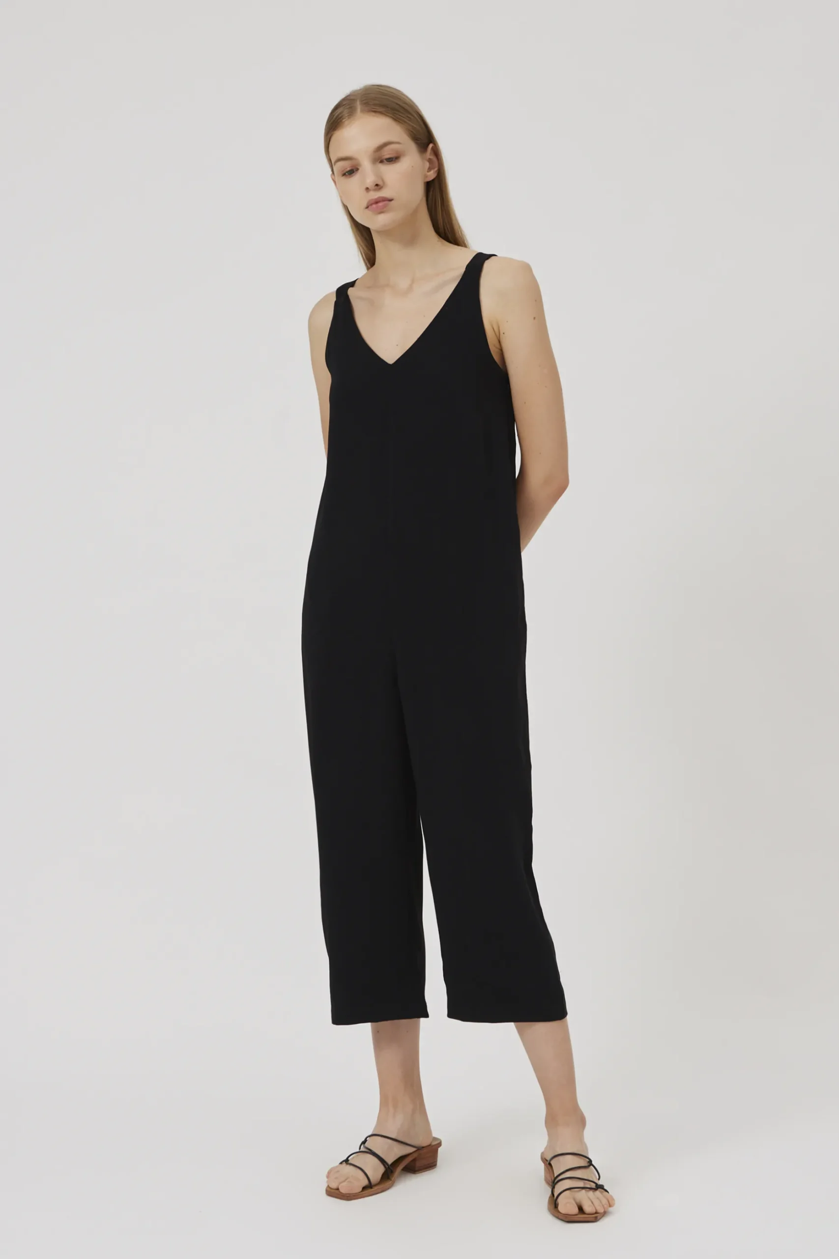 Crepe V-Neck Jumpsuit