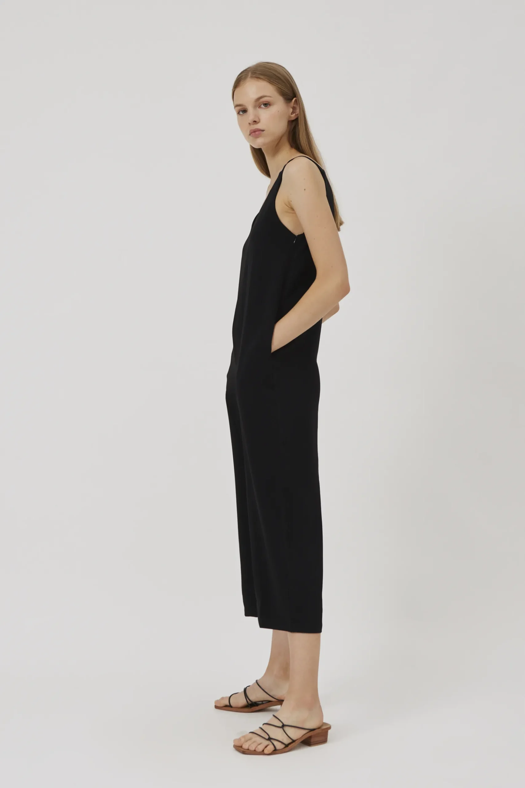 Crepe V-Neck Jumpsuit