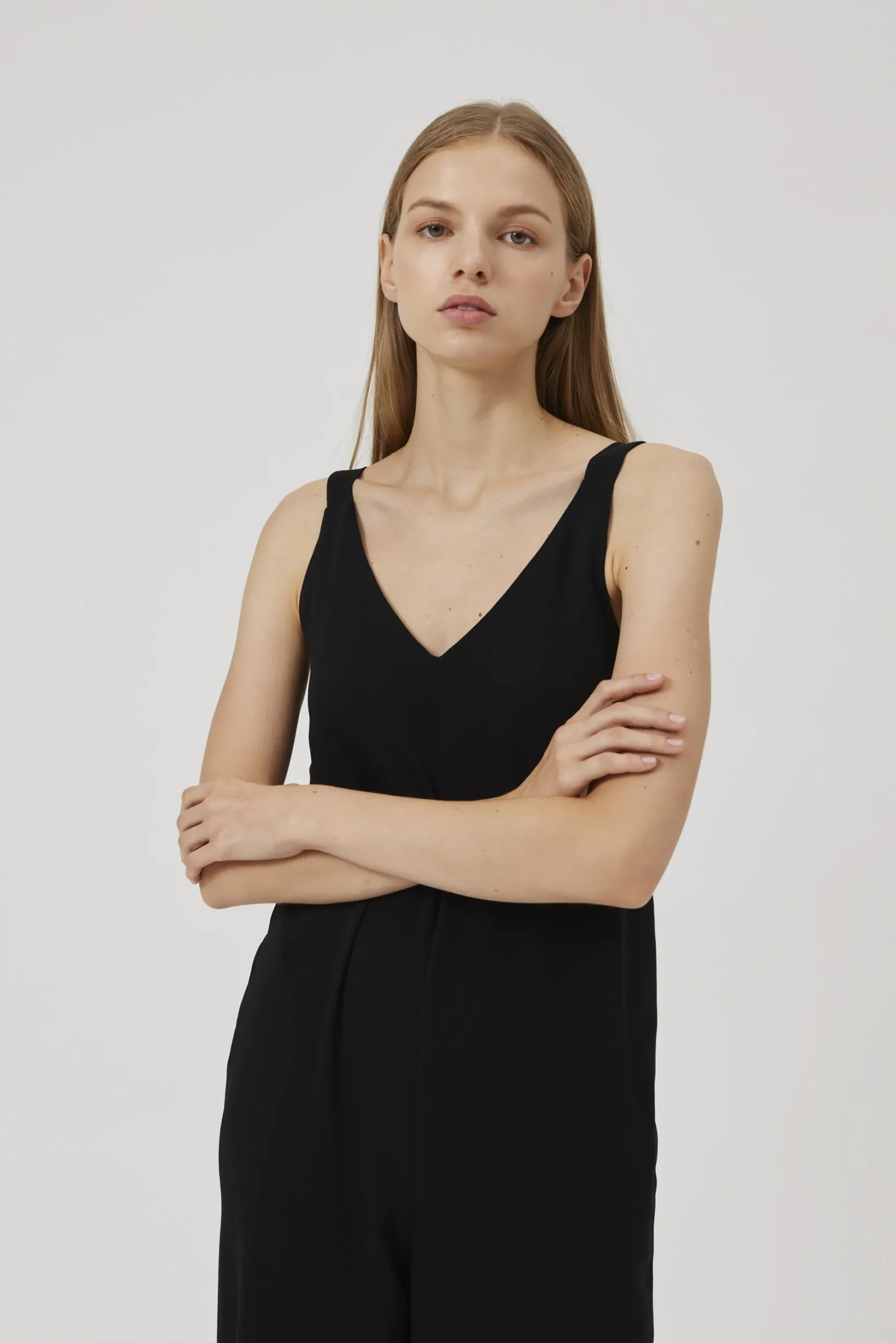 Crepe V-Neck Jumpsuit